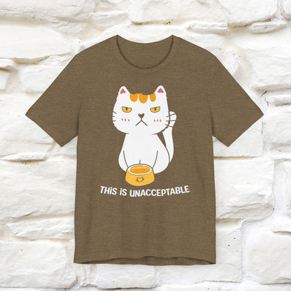 "This Is Unacceptable" Funny Cat T-shirt for Men & Women | 100% Cotton 🐾 | Humorous Cat Lover Tee