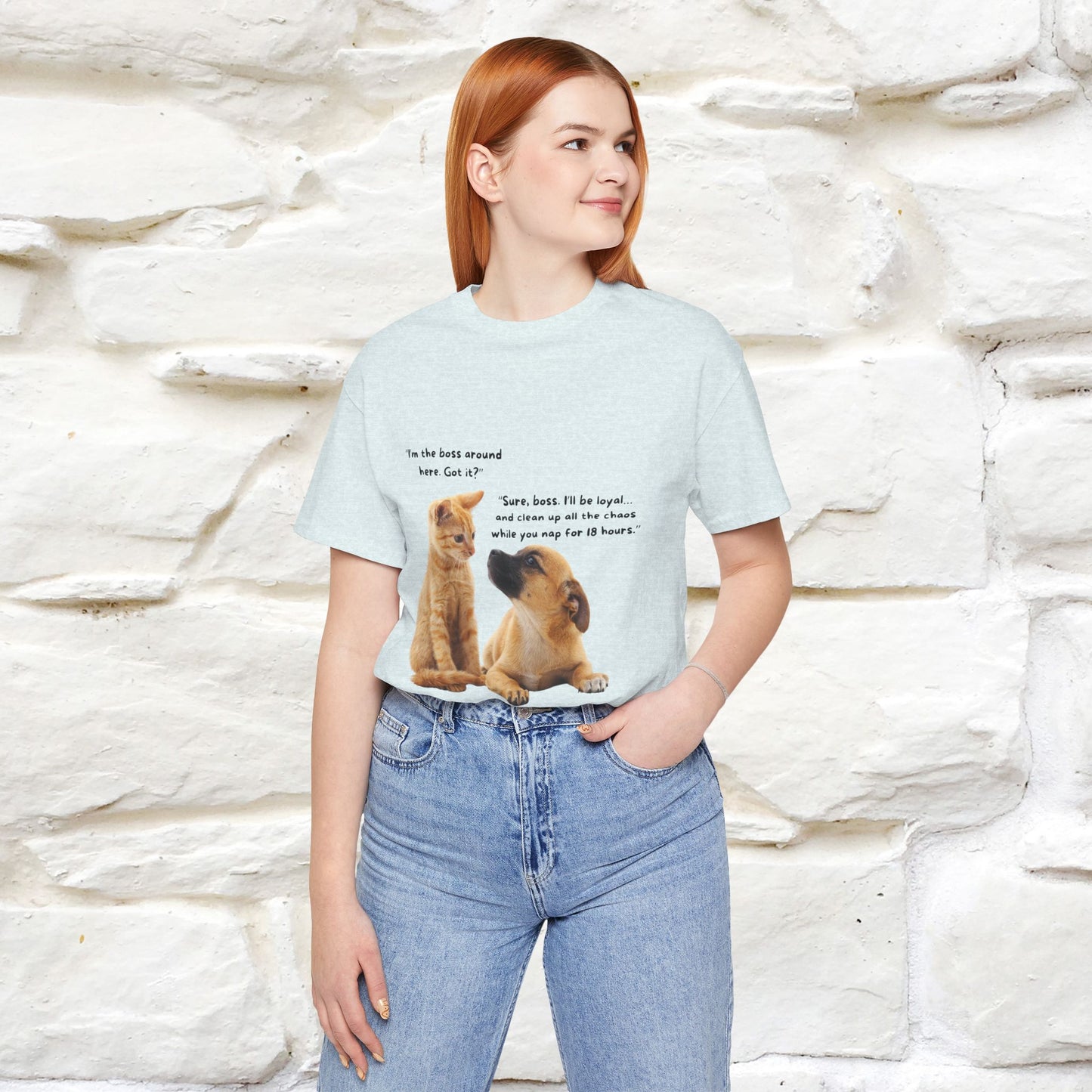 ''I am The Boss Here'' Funny Cat T-shirt for Men and Women  100% Cotton*