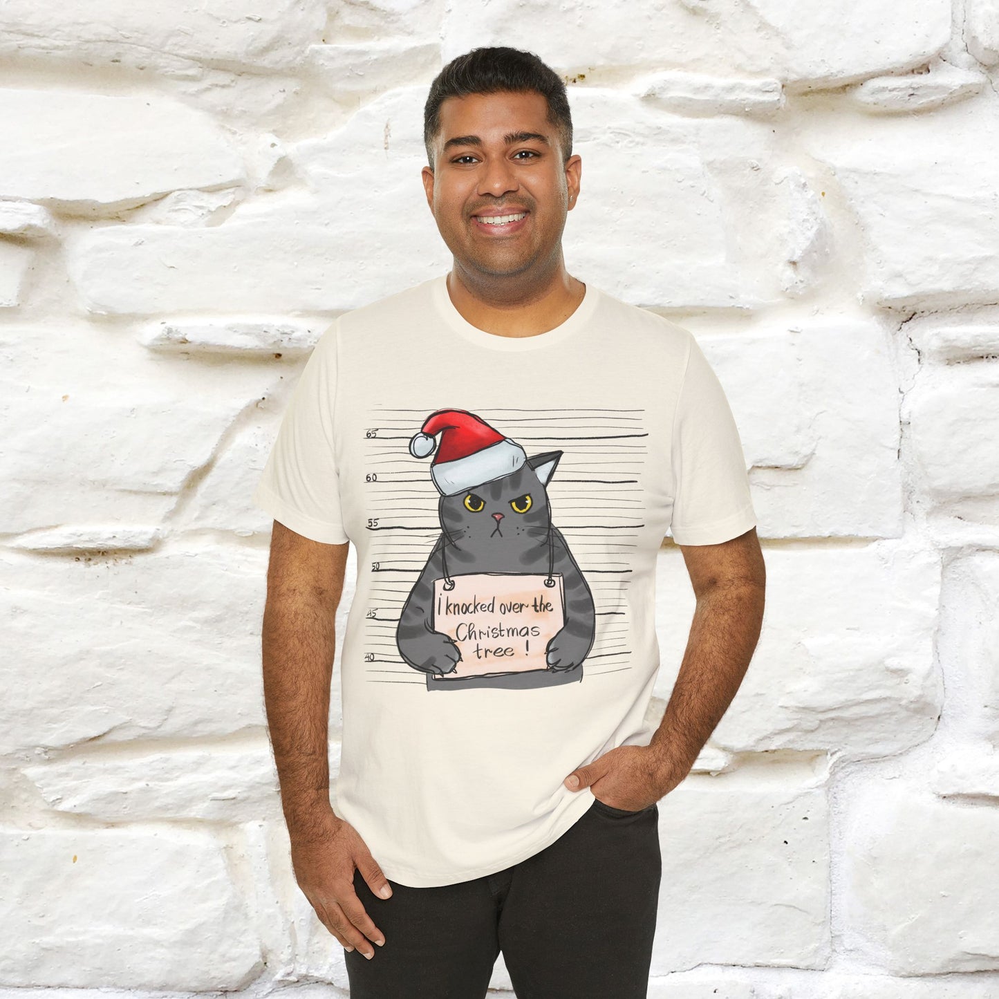 I Knocked Over The Christmas Tree T-Shirt | Festive Cat Christmas Shirt for Men & Women | 100% Cotton*