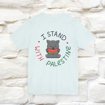 "I Stand With Palestine" Cat T-shirt for Men & Women | Front & Back Design | 100% Cotton*