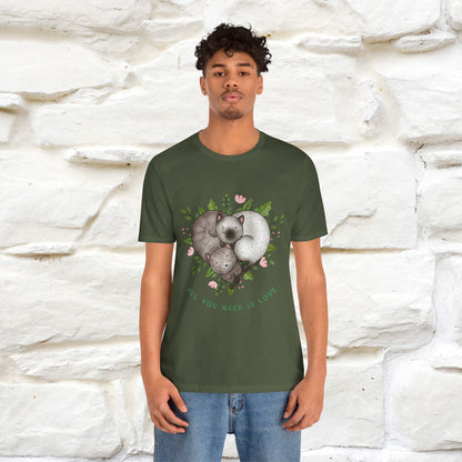"All You Need Is Love" Cat T-Shirt | 100% Cotton* | Adorable Cat Apparel for Men & Women