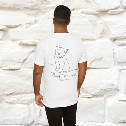 ''Happy Cat Happy Slave'' Cat T-shirt for Men Front and Back Design, 100% Cotton* - Nunu&Miao Studio