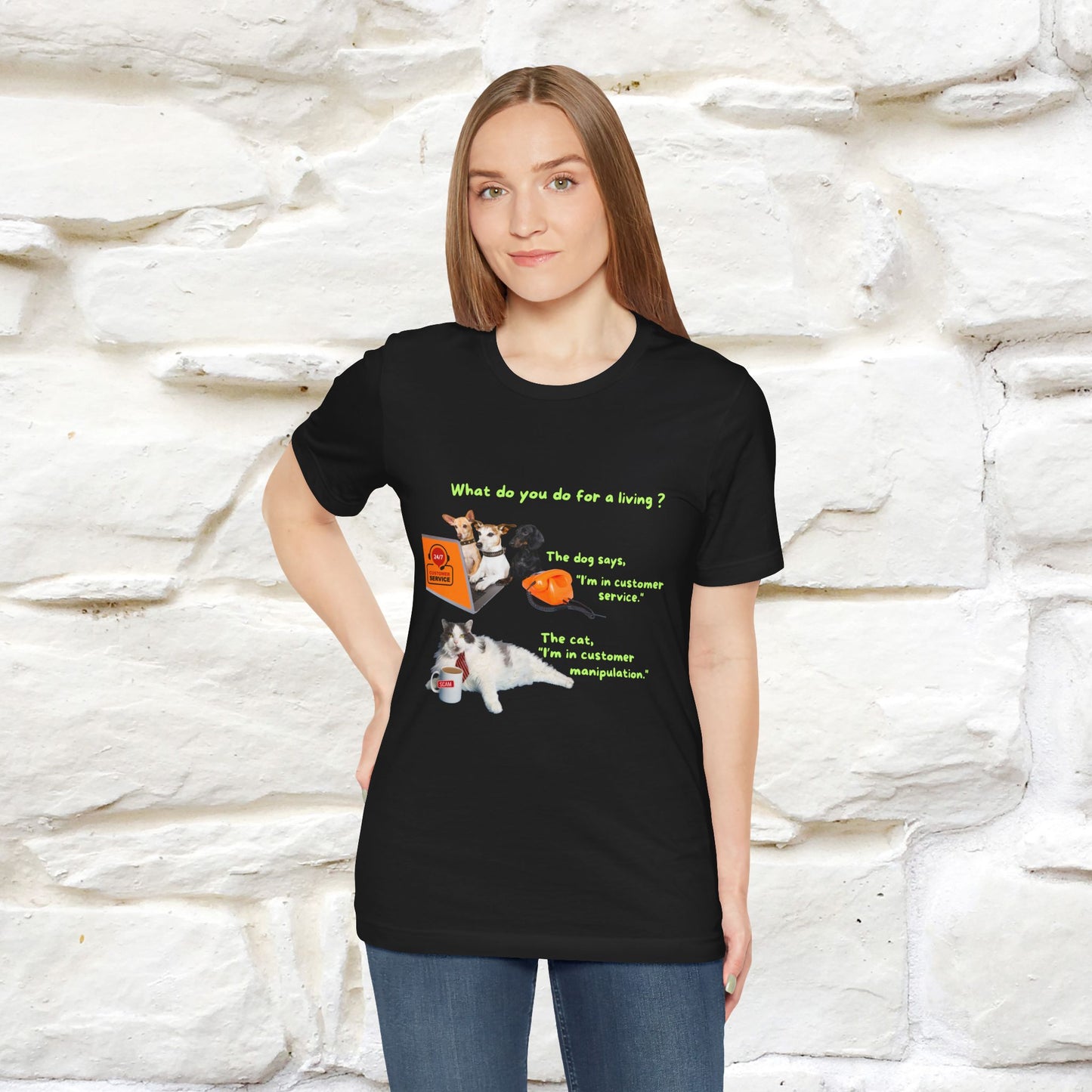 "What Do You Do for a Living?" Funny Cat & Dog T-Shirt for Men & Women | 100% Cotton* 🐾