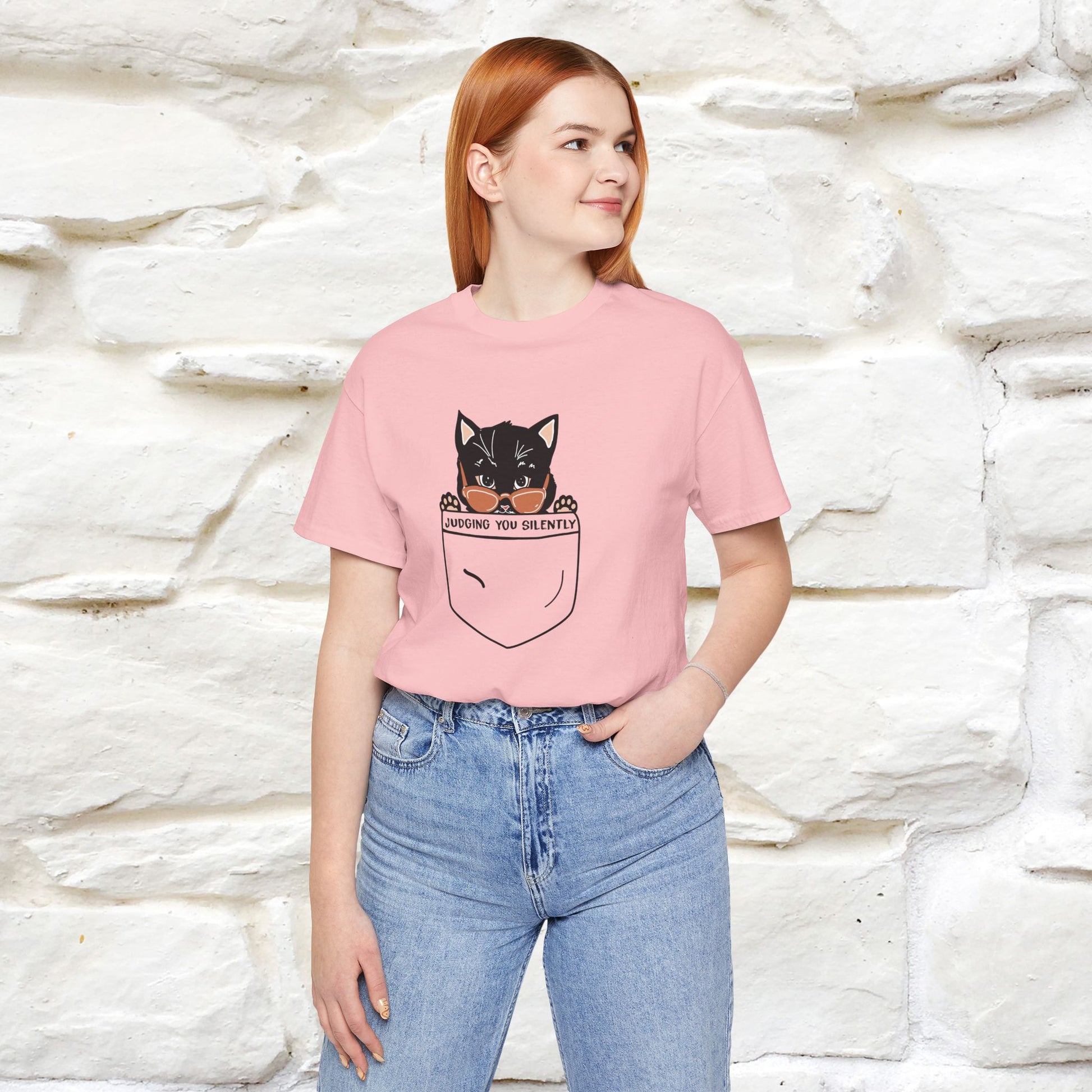 ''Judging You Silently'' | Cat T-Shirt for Men | Nunu&Miao Studio - Nunu&Miao Studio
