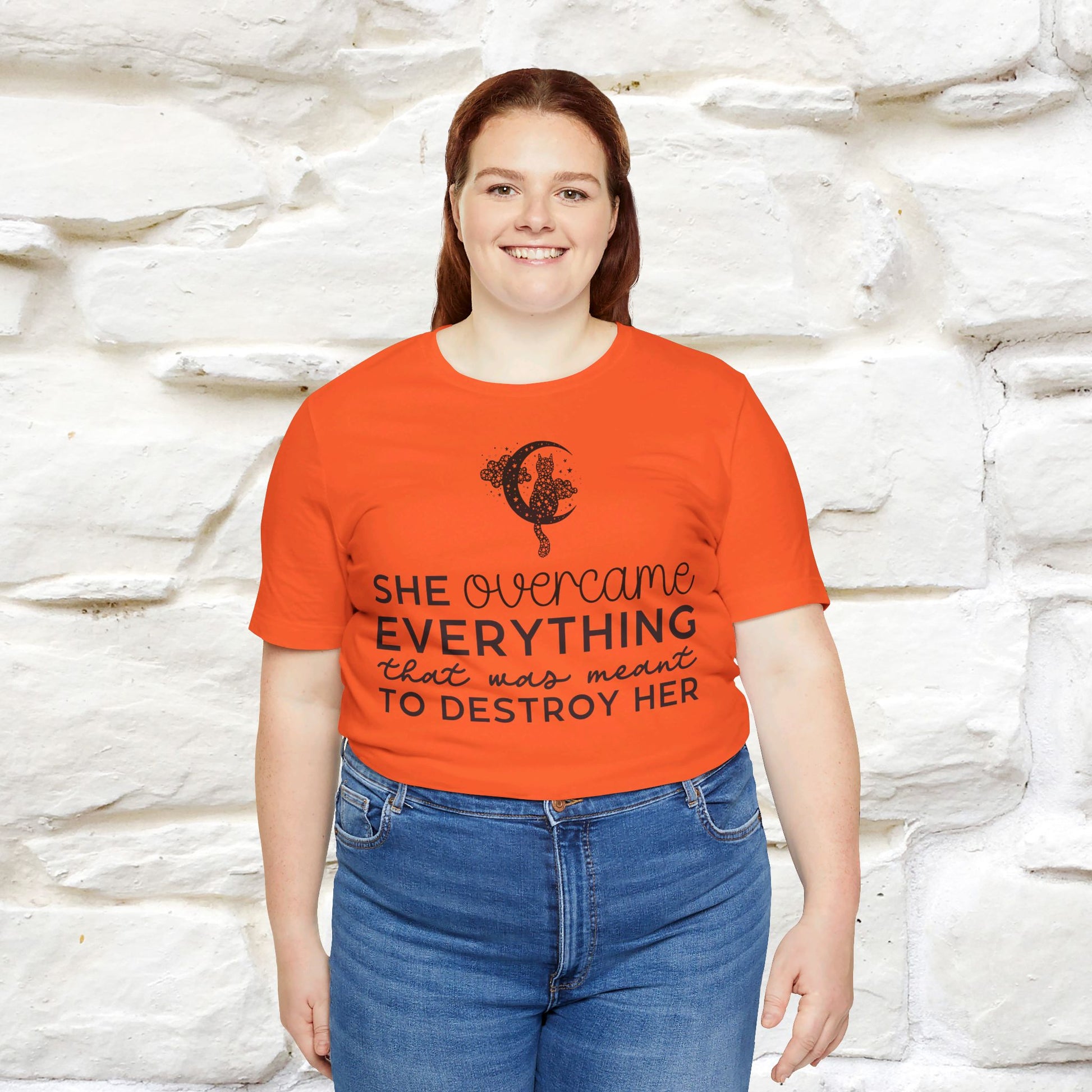 ''She Overcome Everything That Was Meant To Destory Her'' T-shirt for Women 100% Cotton* - Nunu&Miao Studio