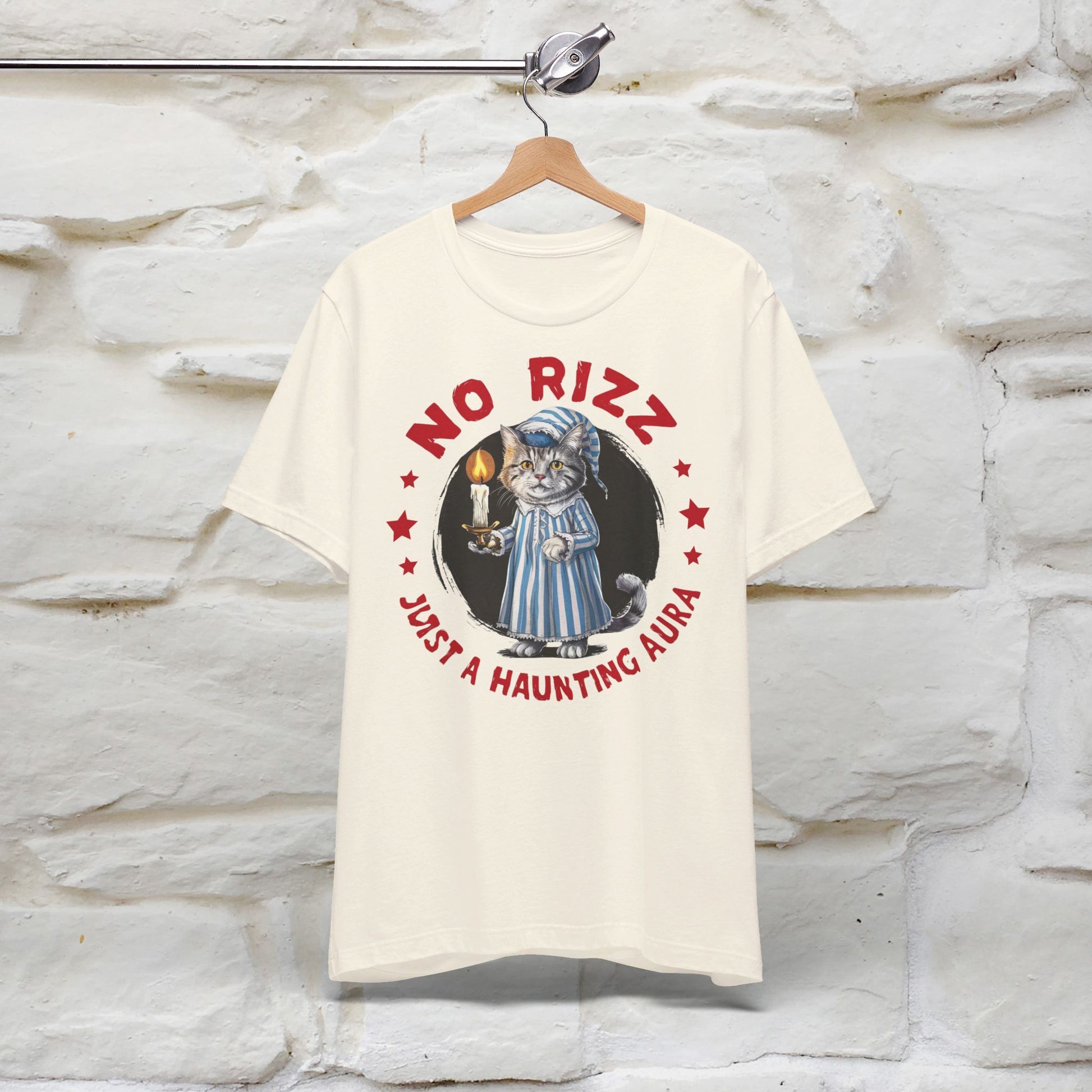 ''No Rizz - Just A Haunting Aura'' T-shirt for Man 100% Cotton. - Nunu&Miao Studio