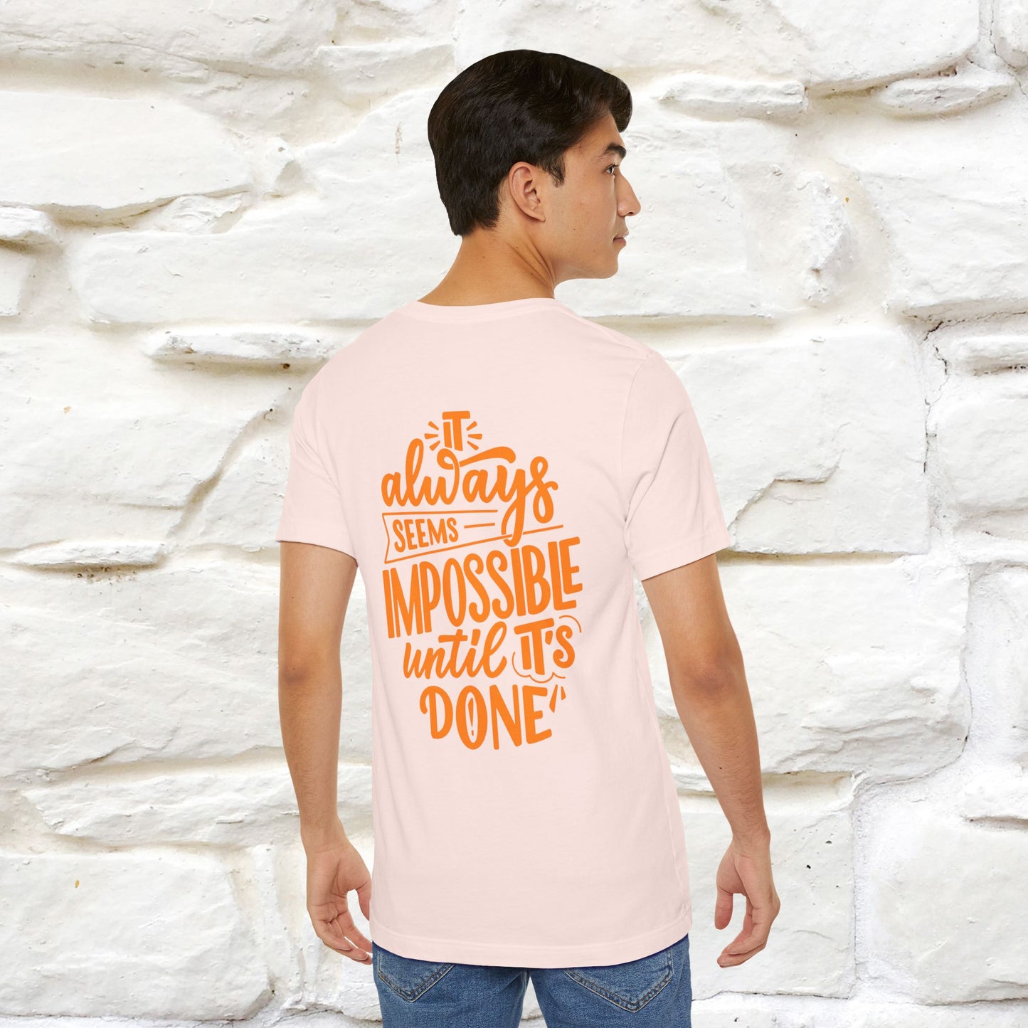 "It Always Seems Impossible Until It’s Done" Cat T-Shirt| Front & Back Design | Nunu&Miao Studio