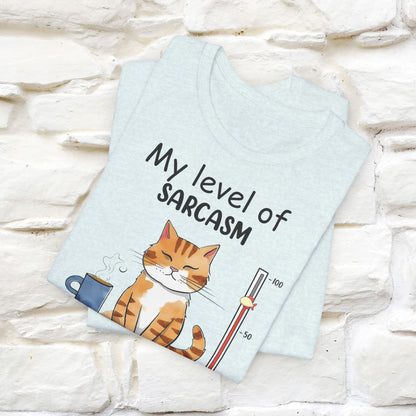 My Level of Sarcasm Depends on Your Level of Stupidity T-Shirt for Men & Women | 100% Cotton* Funny Tee