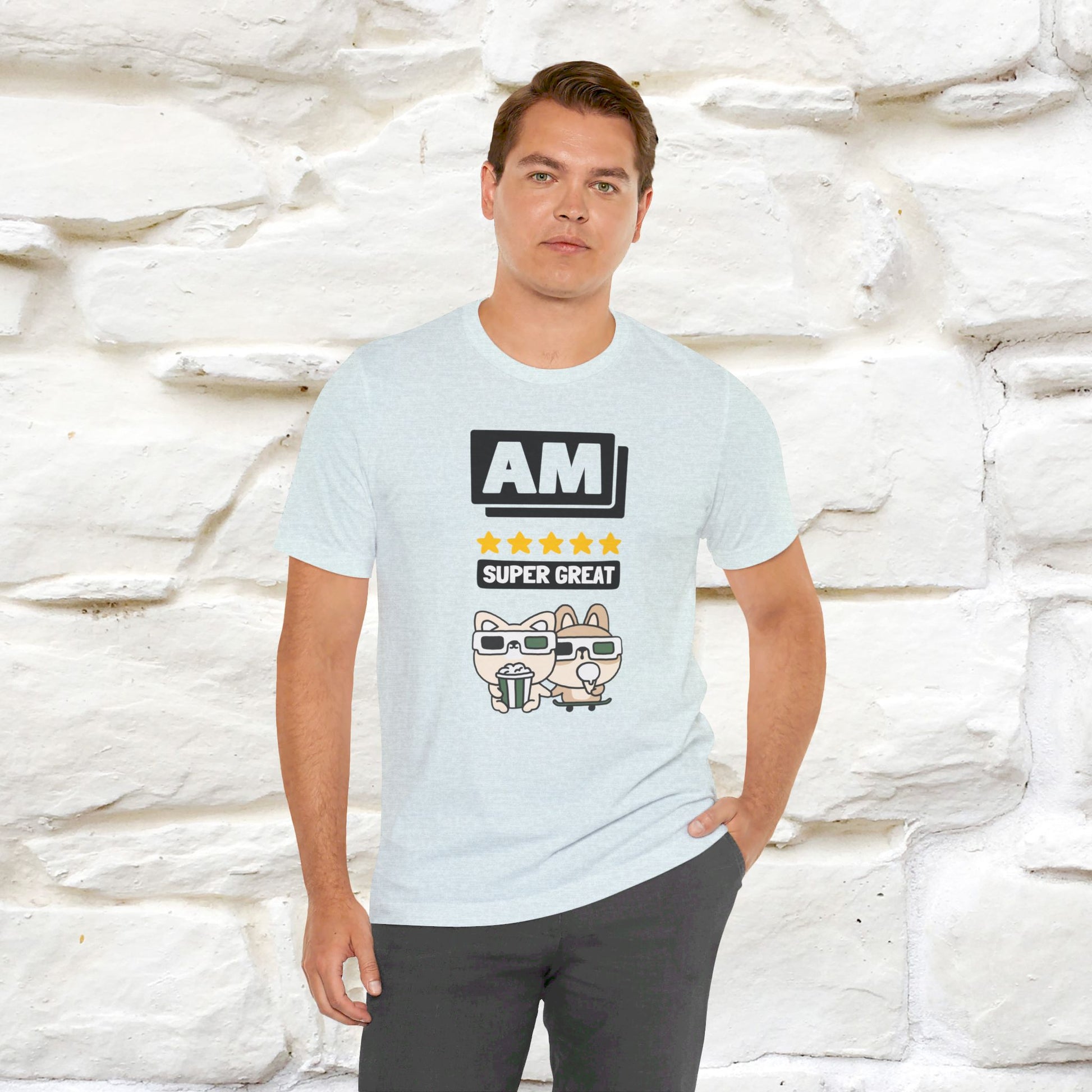 '' I Am Super Great'' T-shirt for Man 100% Cotton* - Nunu&Miao Studio