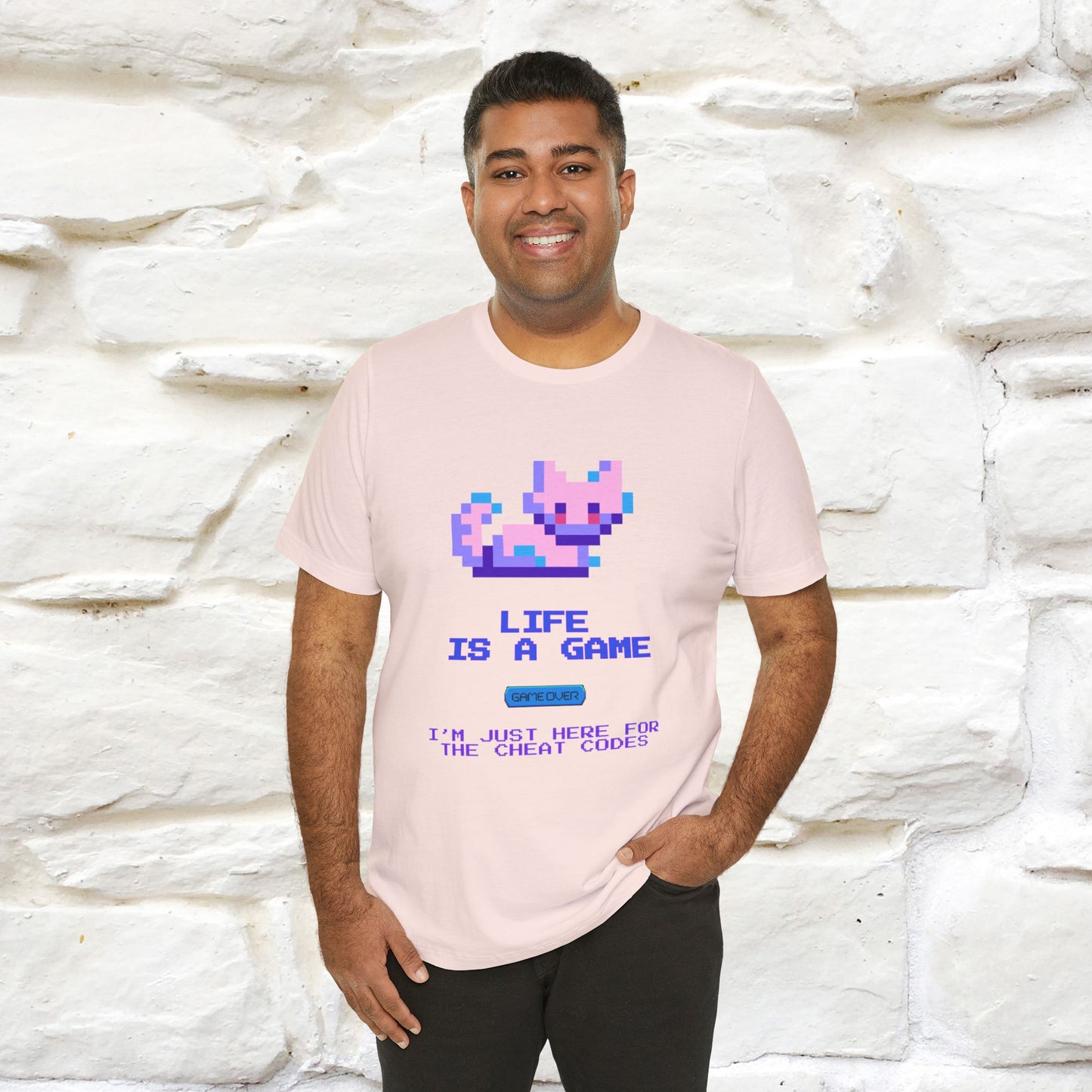 "Life Is A Game, I Am Just Here Fo The Cheat Code"  Cat T-Shirt | Nunu&Miao Studio - Nunu&Miao Studio