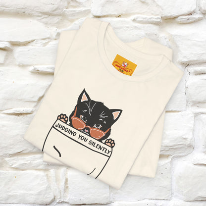 ''Judging You Silently'' | Cat T-Shirt for Men | Nunu&Miao Studio - Nunu&Miao Studio