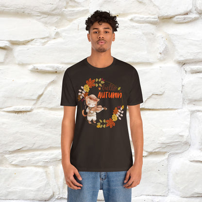 "Hello Autumn" Cat T-Shirt for Men & Women | 100% Cotton | Cozy Fall Fashion