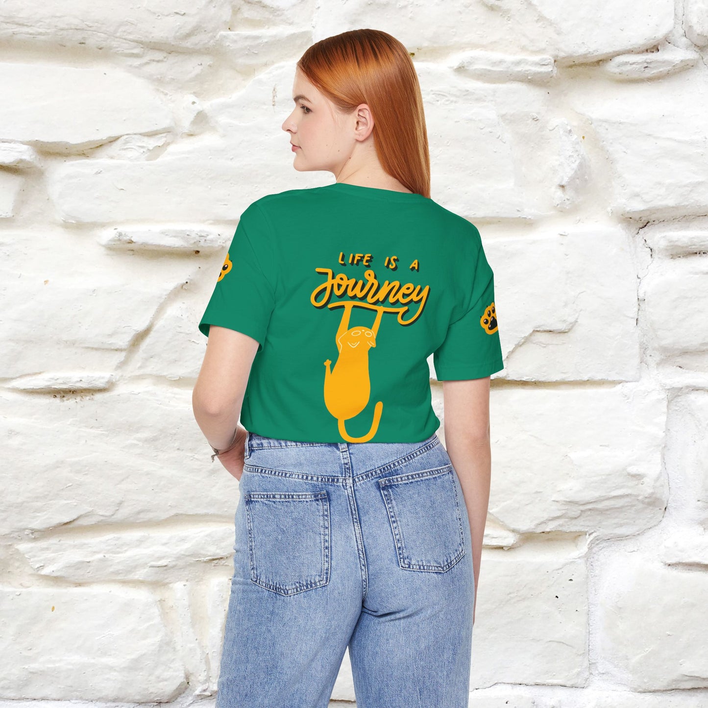 "Life Is A Journey'' Cat T-Shirt | Front & Back Design | Nunu&Miao Studio