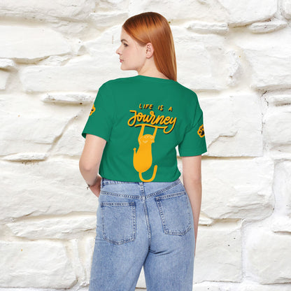 "Life Is A Journey'' Cat T-Shirt | Front & Back Design | Nunu&Miao Studio