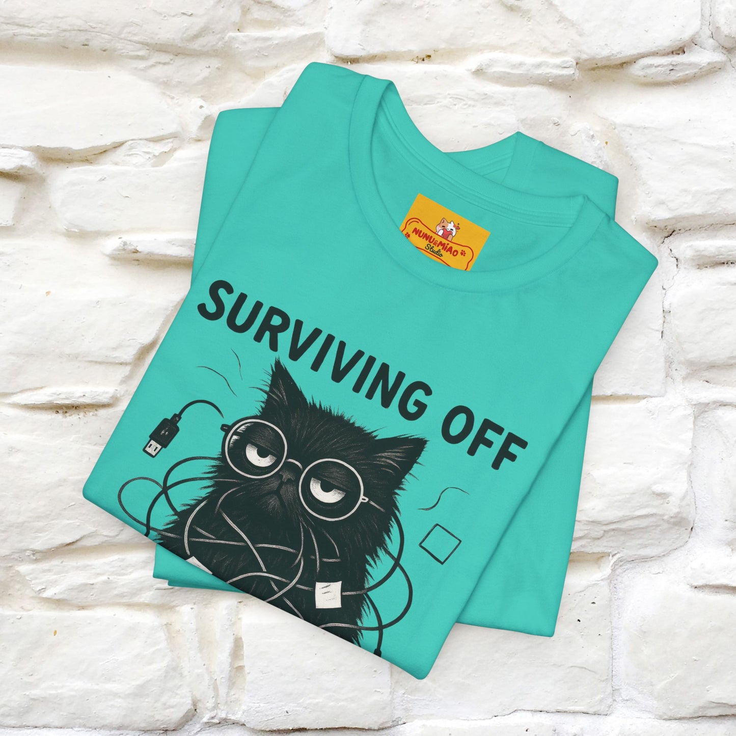 "Surviving Off...Vibes And Broken .. " |Cat T-Shirt | Nunu&Miao Studio