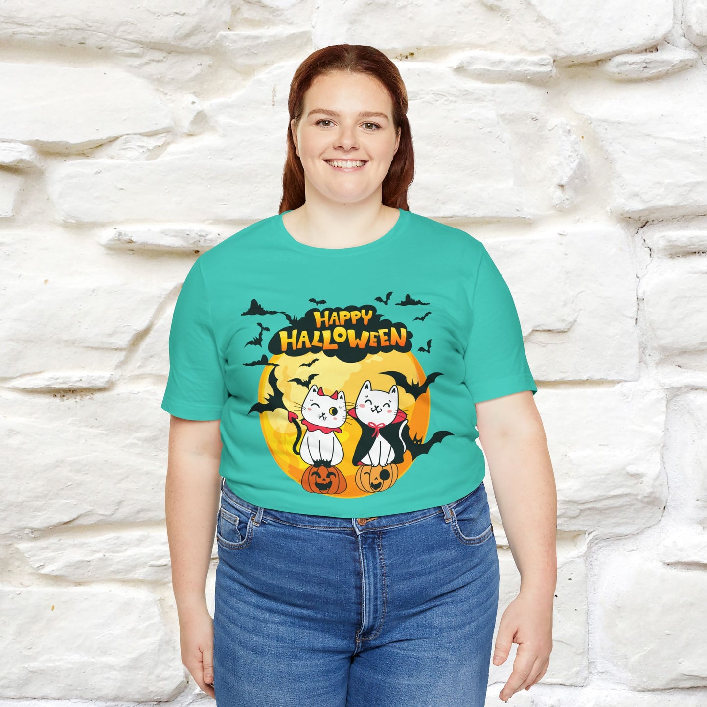 "Happy Halloween Cat Couple " Cat  T-shirt |Nunu&Miao Studio