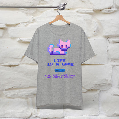 "Life Is A Game, I Am Just Here Fo The Cheat Code" Funny Cat T-Shirt for Men & Women | 100% Cotton*