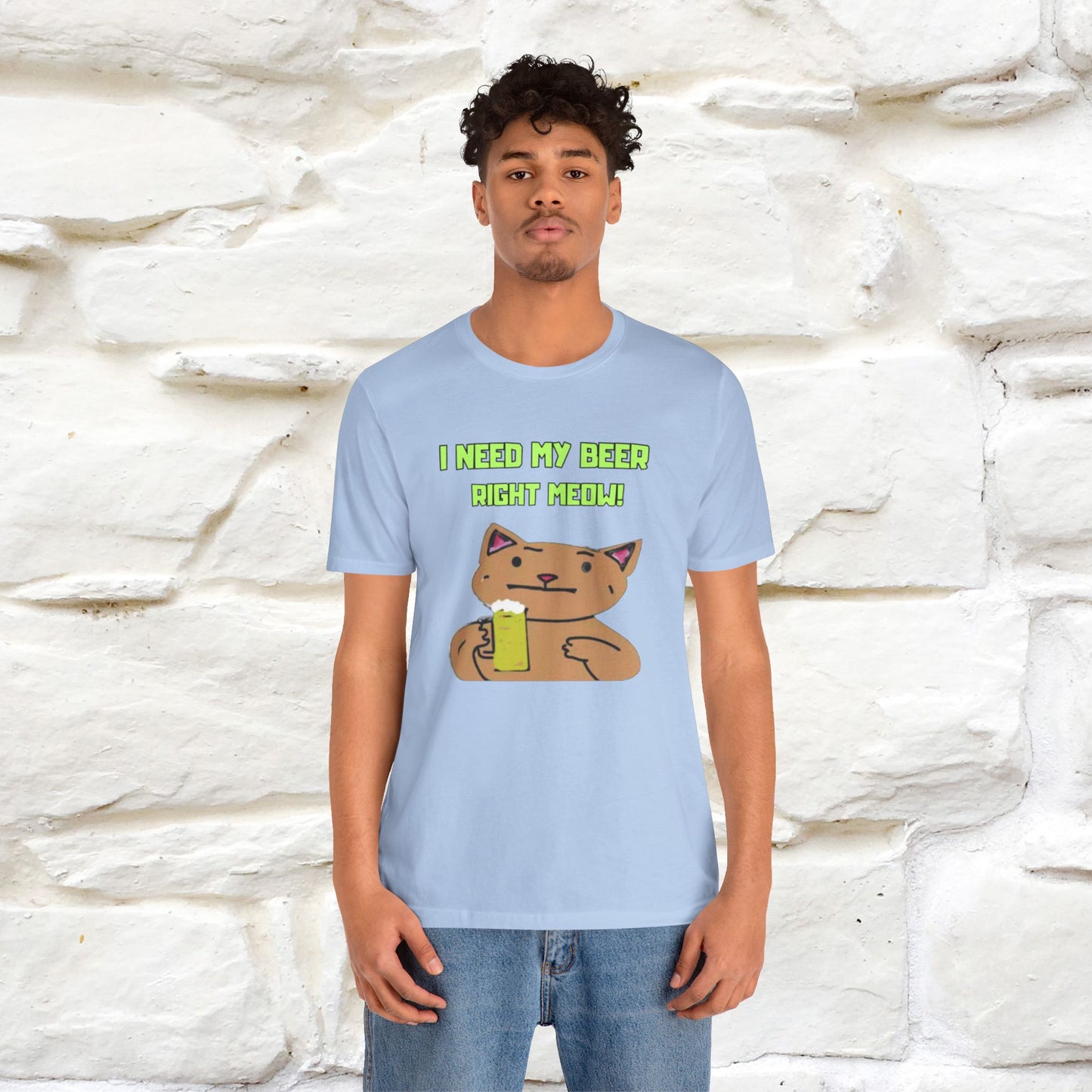 "I Need My Beer Right Meow!" Cat  T-shirt |Nunu&Miao Studio