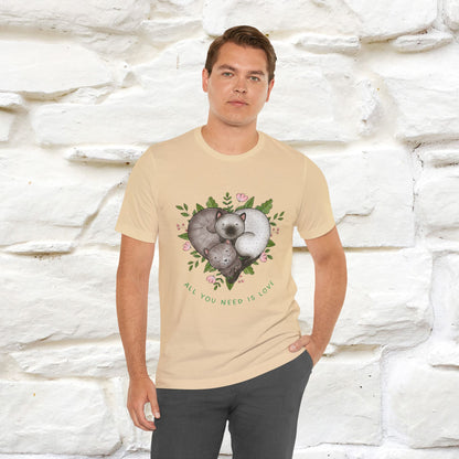 "All You Need Is Love" Cat T-Shirt | 100% Cotton* | Adorable Cat Apparel for Men & Women