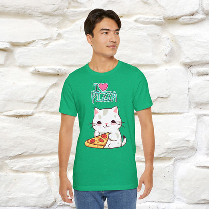 "I Love Pizza" Cat T-shirt for Men & Women | 100% Cotton*