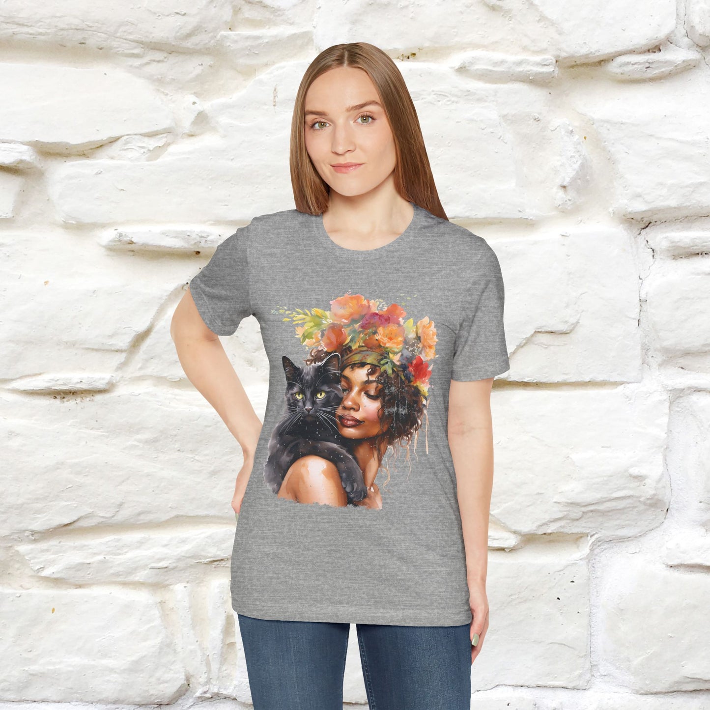 "The Black Cat and The Lady" T-Shirt for Women | 100% Cotton*