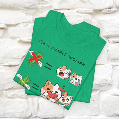 "I'm A Simple Woman" Funny Cat T-shirt for Women | 100% Cotton* 🐾