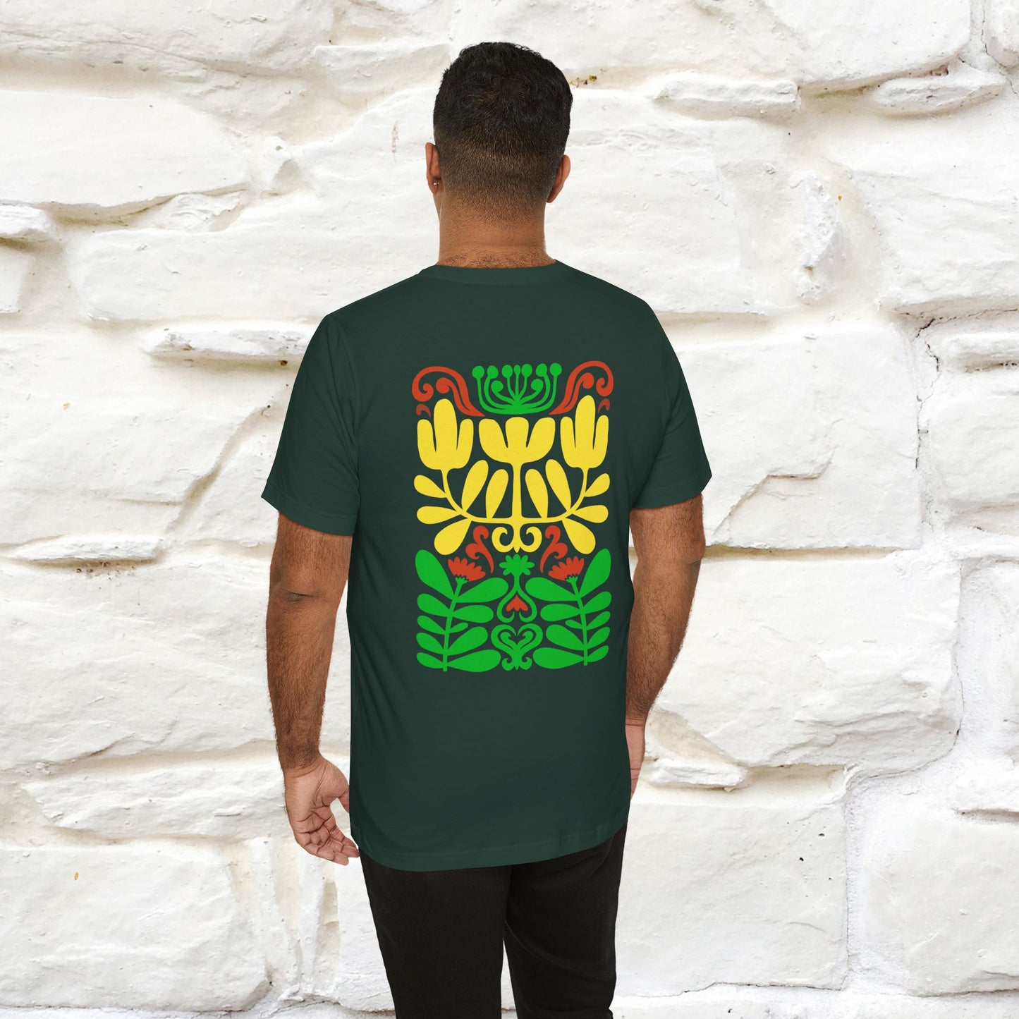 ''Floral Abstract'' Cat T-Shirt Front and Back Design | Nunu&Miao Studio