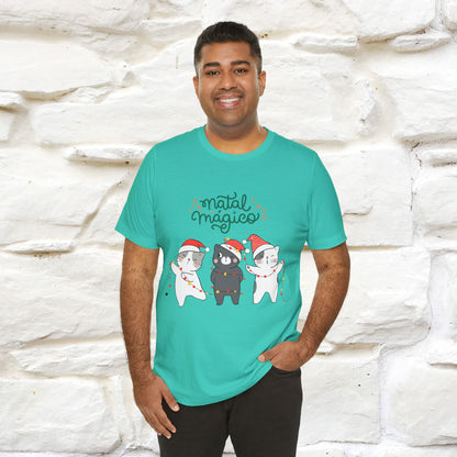 "Natal Magico" Cat T-shirt  |Nunu&Miao Studio - Nunu&Miao Studio