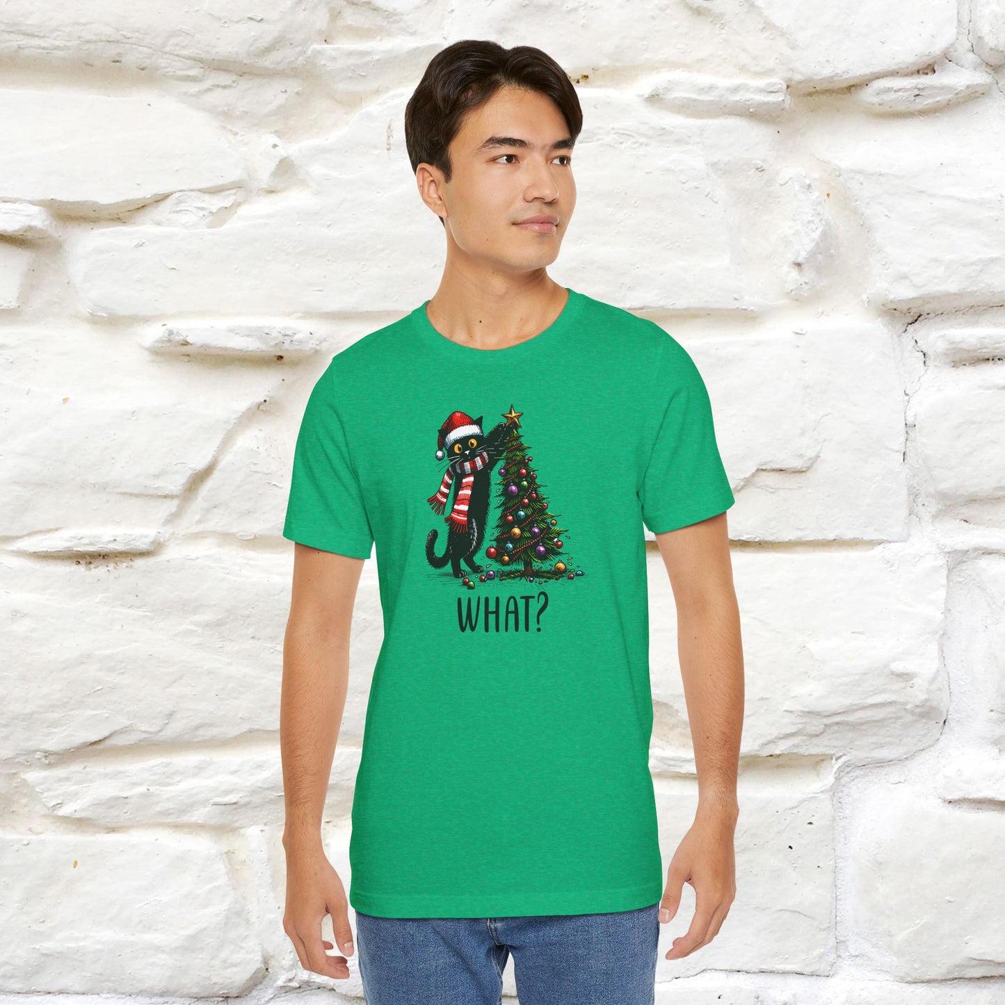 What? Cattitude Cat Christmas Shirt for Men & Women | 100% Cotton*