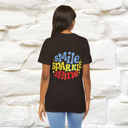 "Smile, Sparkle, Shine" Cat T-Shirt for Men & Women | Front & Back Design | 100% Cotton* 🐾