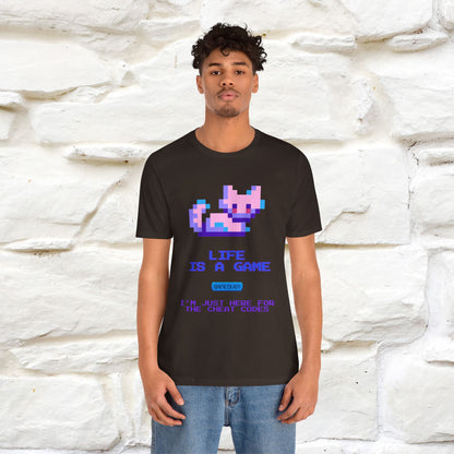 "Life Is A Game, I Am Just Here Fo The Cheat Code" Funny Cat T-Shirt for Men & Women | 100% Cotton* - Nunu&Miao Studio