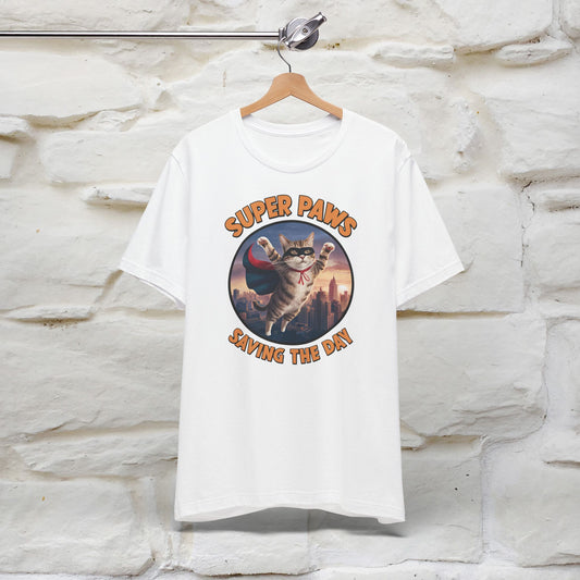 "Super Paws Saving The Day" Cat T-Shirt for Men & Women | 100% Cotton*