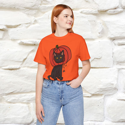 ''Black Cat And The Pumkin'' Unisex T-shirt 100% Cotton*