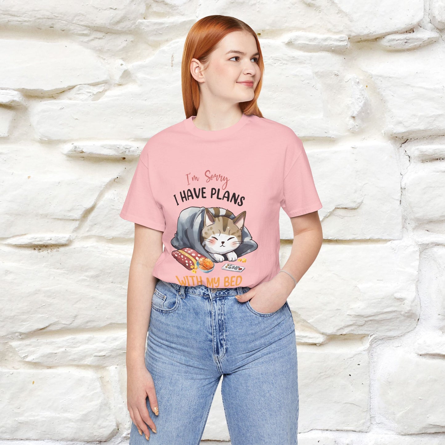 "I Am Sorry I Have Plans With My Bed" Funny Cat T-Shirt for Men & Women | 100% Cotton* 🐾