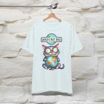 "World's Best Boss" Cat T-shirt for Men & Women | 100% Cotton 🐾 | Funny Cat Lover Tee