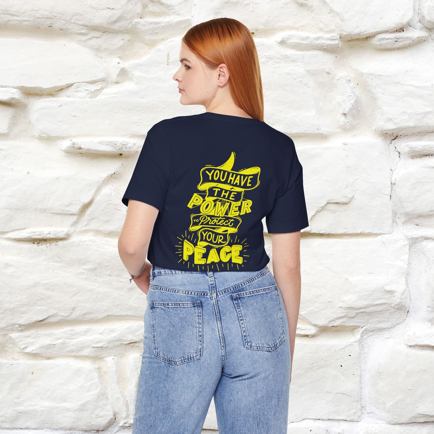 "You Have the Power to Protect Your Peace" Cat T-Shirt| Front & Back Design | Nunu&Miao Studio