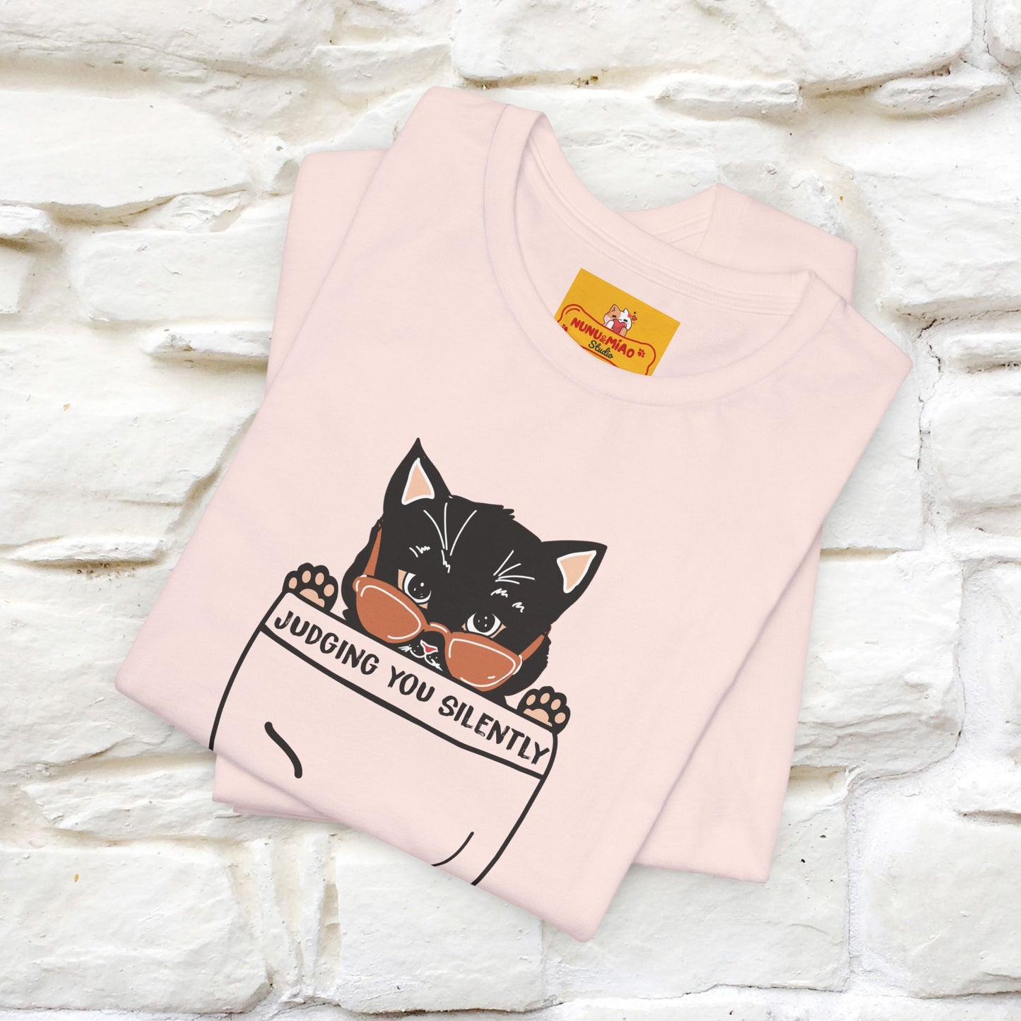 ''Judging You Silently'' | Cat T-Shirt for Men | Nunu&Miao Studio - Nunu&Miao Studio