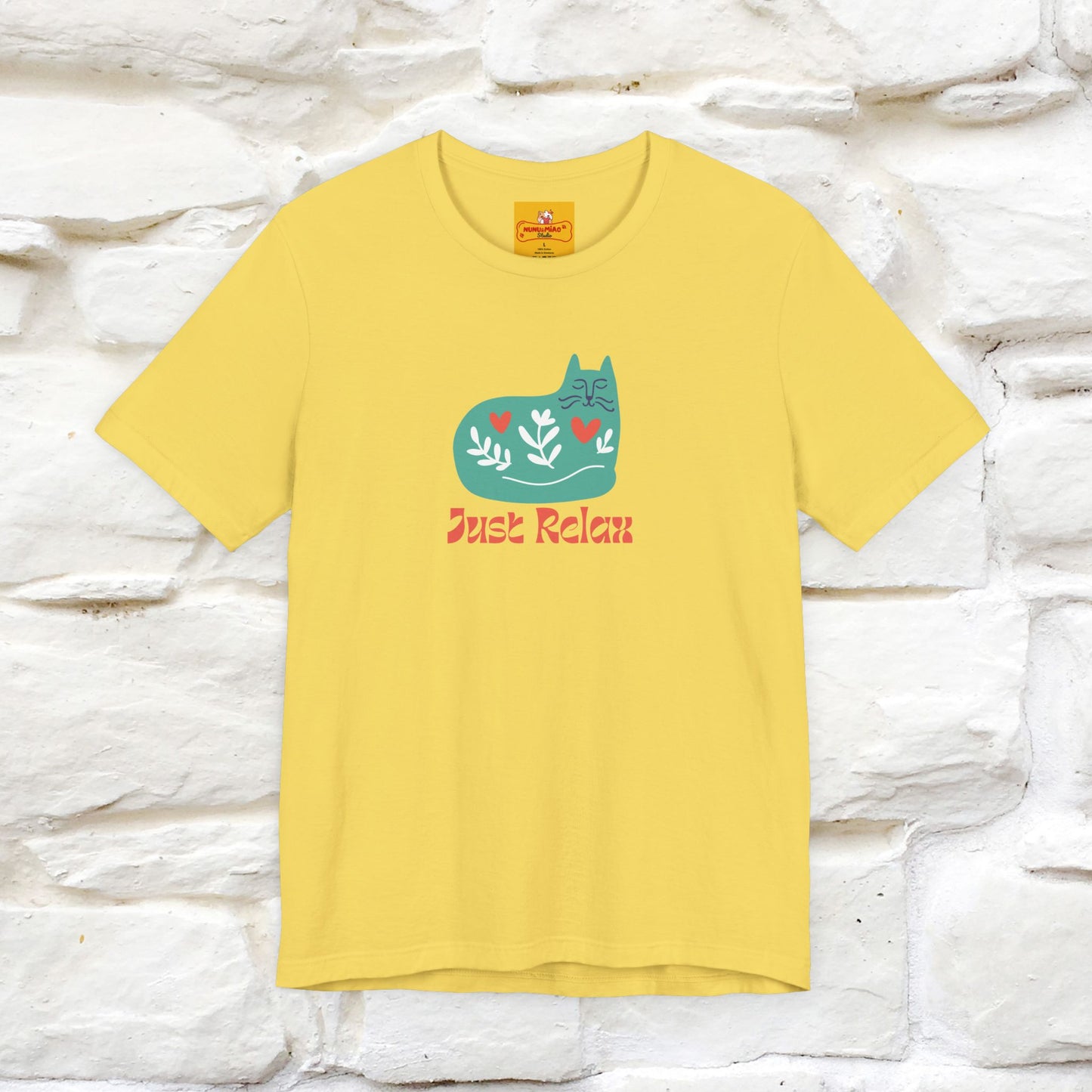 "Just Relax'' Cat T-Shirt Front and Back Design | Nunu&Miao Studio