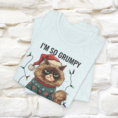 I'm So Grumpy, I'm Not Even Talking to Myself | Funny Cat Christmas Shirt for Men & Women | 100% Cotton