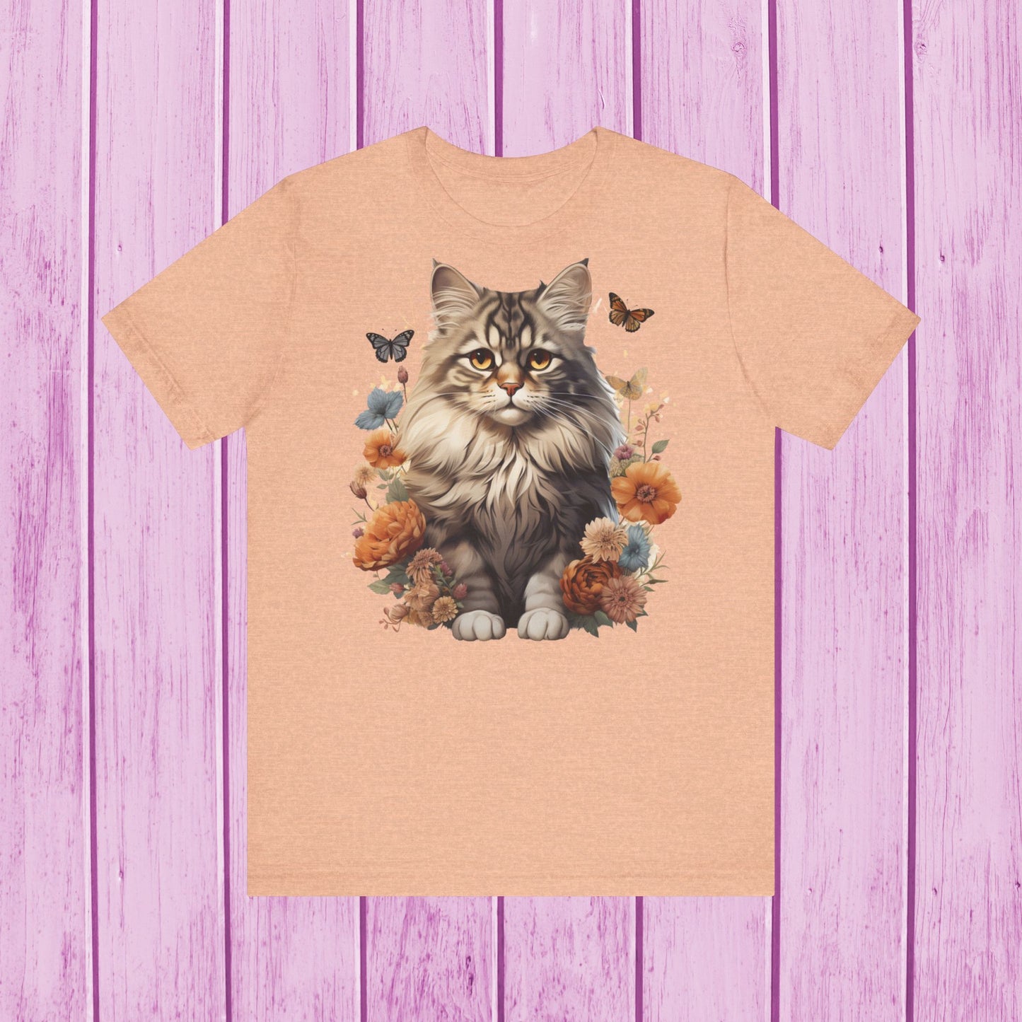 ''Floral Feline Fantasy'' Cat T-shirt for Women 100% Cotton*