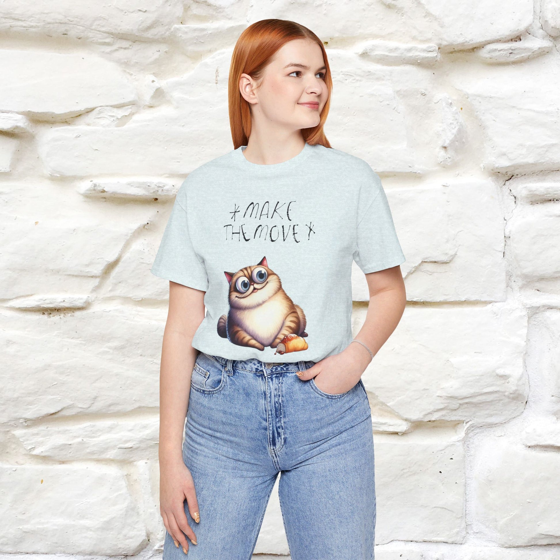 ''Make The Move'' Cat T-shirt for Women 100% Cotton* - Nunu&Miao Studio