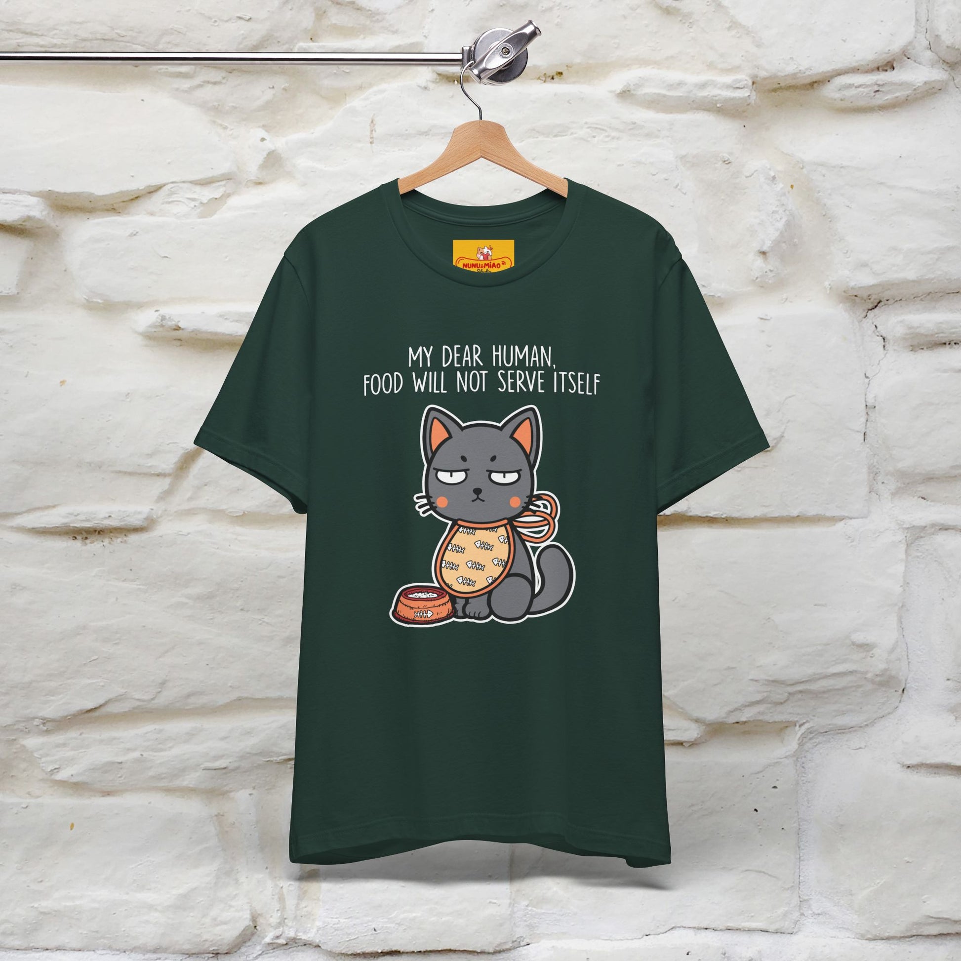 "Dear Human, Food Will Not Serve Itself" |Cat T-Shirt | Nunu&Miao Studio - Nunu&Miao Studio