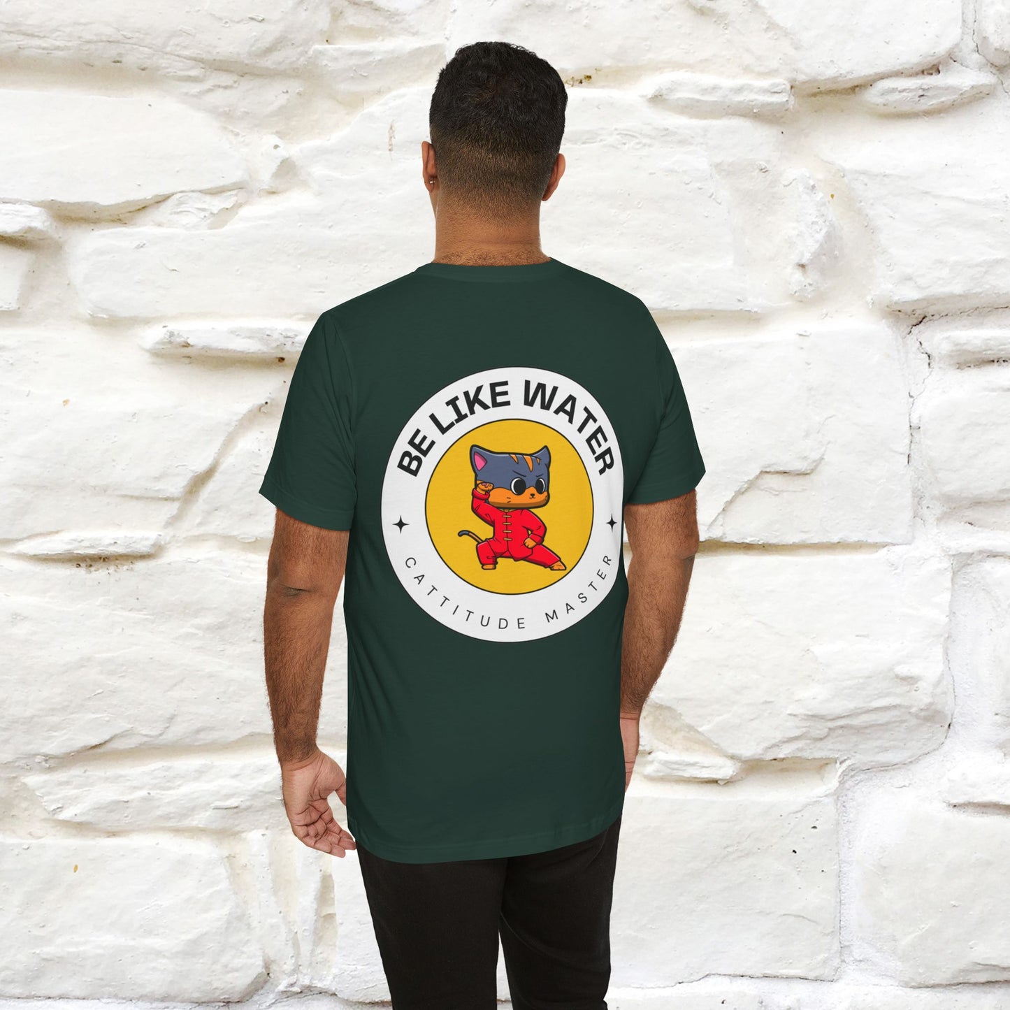 "Be Like Water: Cattitude Master Cat" T-Shirt for Men & Women | 100% Cotton* Martial Arts Tee