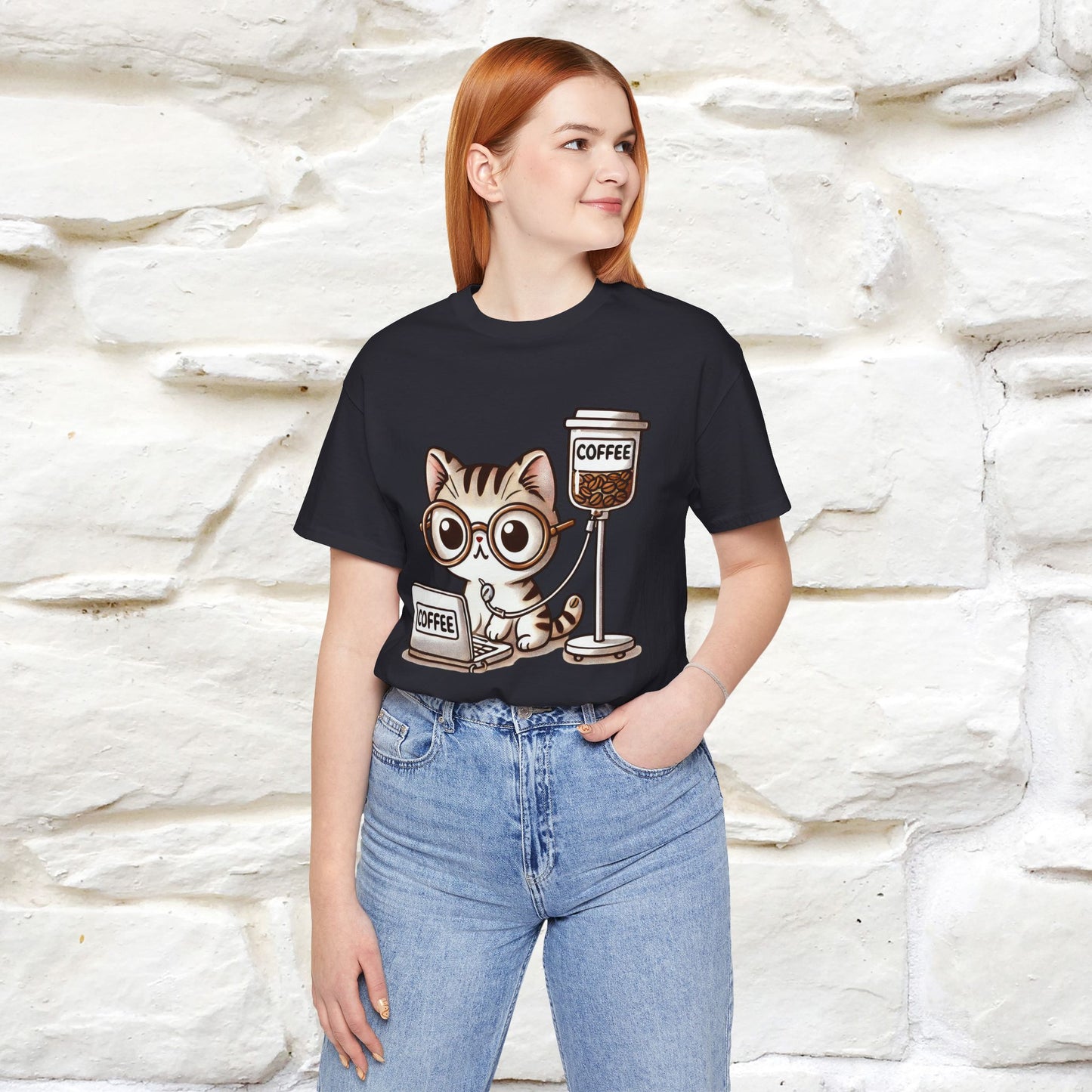 "Coffee Runs Through My Veins" Cat T-shirt for Men & Women | 100% Cotton* | Cat Lover Tee