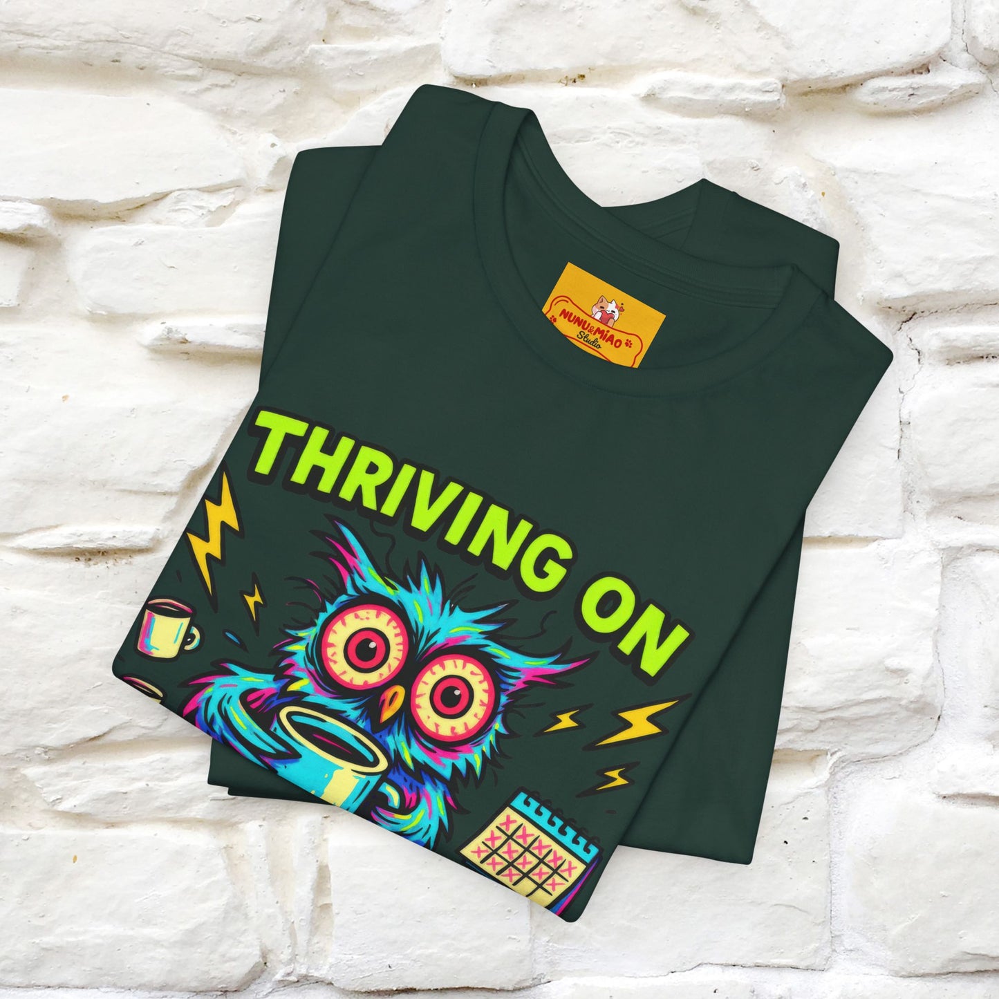 ''Thriving On Caffeine And Poor Choices''|  Sarcastic Cat T-Shirt | Nunu&Miao Studio