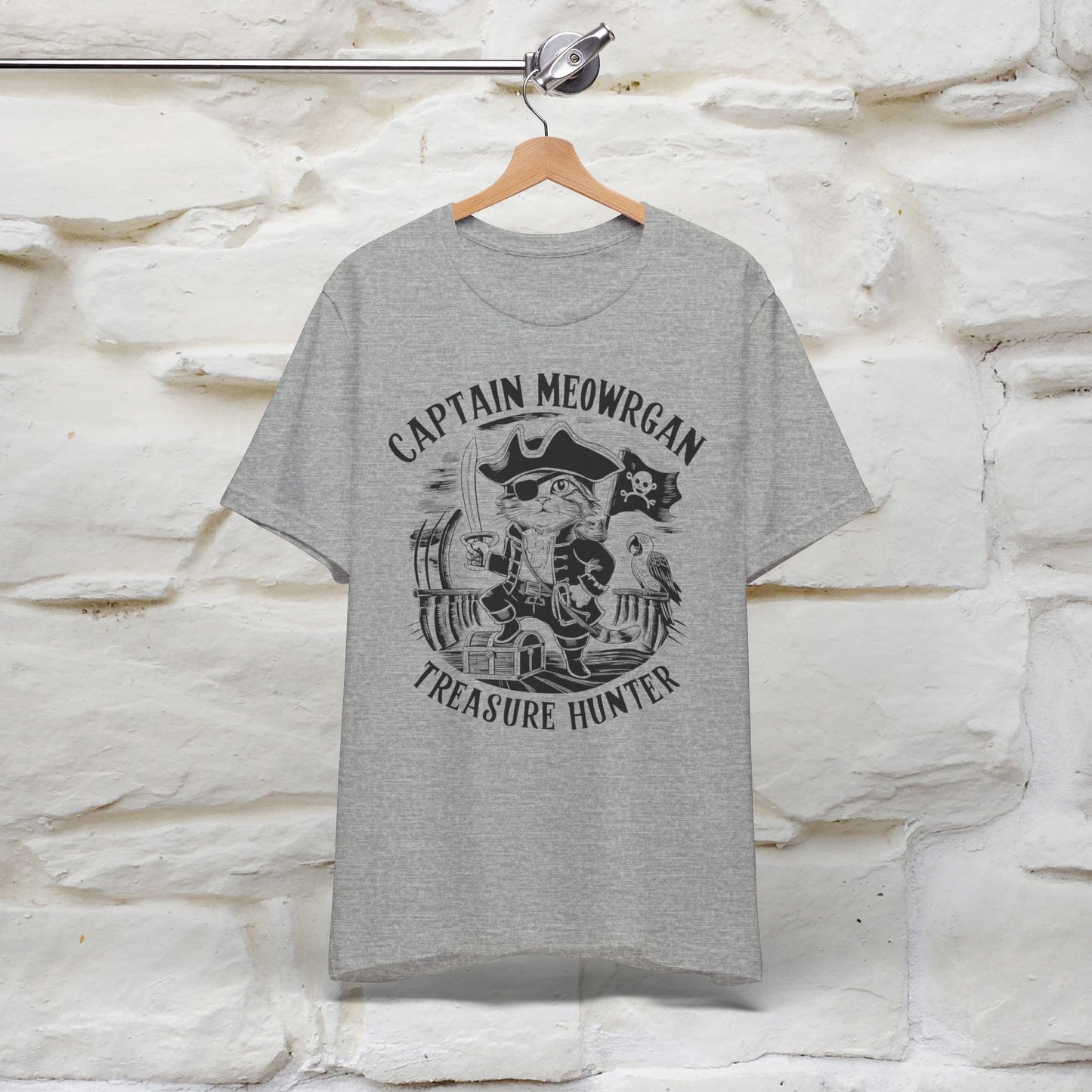 Captain Meowrgan Treasure Hunter T-Shirt | Adventure Cat Tee for Men & Women | 100% Cotton*