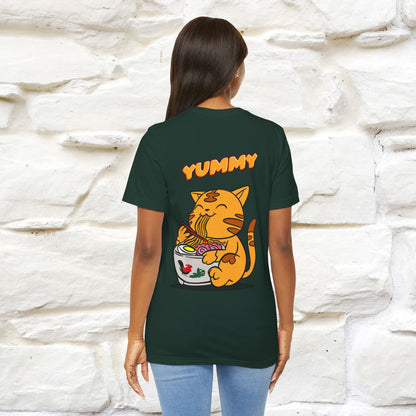 "Yummy" Cat T-shirt for Men & Women | Front & Back Design | 100% Cotton*