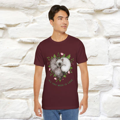 "All You Need Is Love" Cat T-Shirt | 100% Cotton* | Adorable Cat Apparel for Men & Women