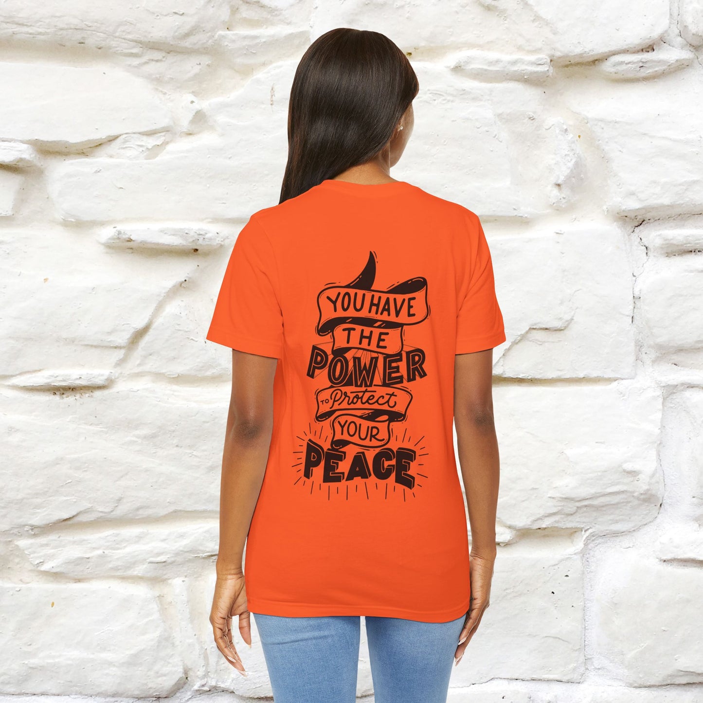 "You Have the Power to Protect Your Peace" Cat T-Shirt| Front & Back Design | Nunu&Miao Studio
