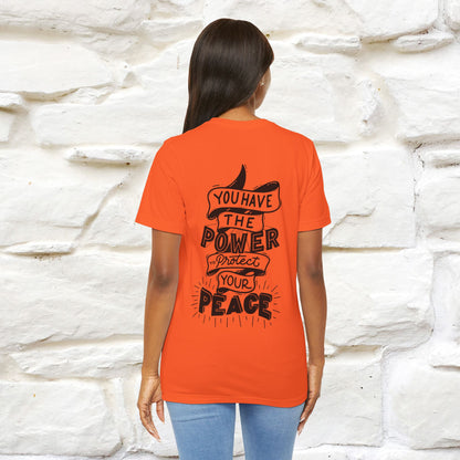 "You Have the Power to Protect Your Peace" Cat T-Shirt| Front & Back Design | Nunu&Miao Studio